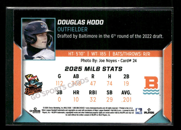 2026 Chesapeake Baysox Douglas Hodo