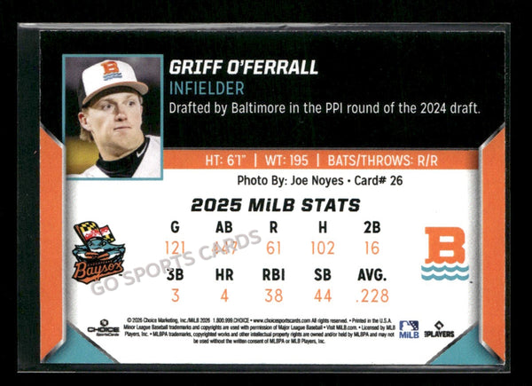 2026 Chesapeake Baysox Griff O'Ferrall