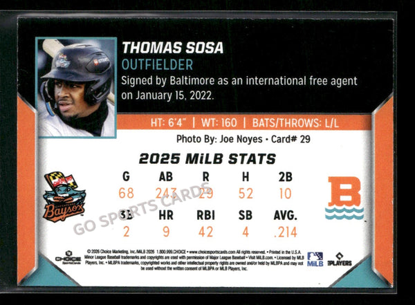 2026 Chesapeake Baysox Thomas Sosa