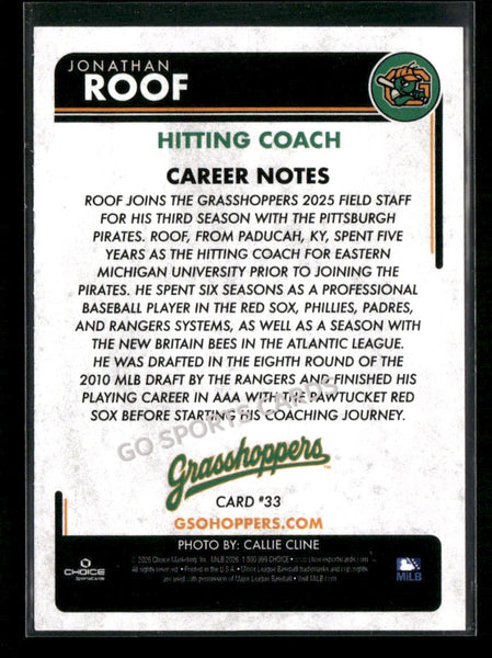 2026 Greensboro Grasshoppers Jonathan Roof