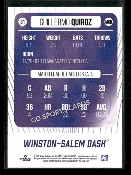 2026 Winston Salem Dash Guillermo Quiroz