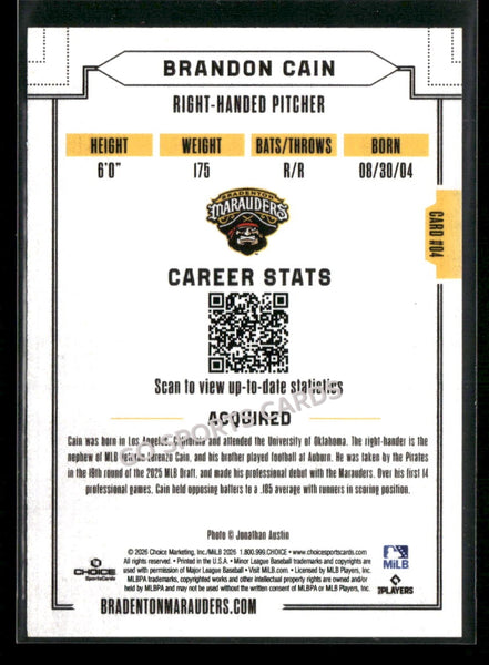 2026 Bradenton Marauders Brandon Cain