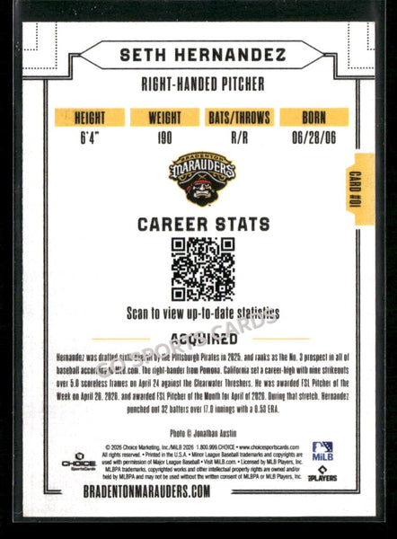 2026 Bradenton Marauders Seth Hernandez