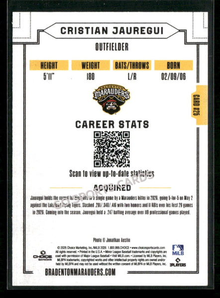 2026 Bradenton Marauders Cristian Jauregui