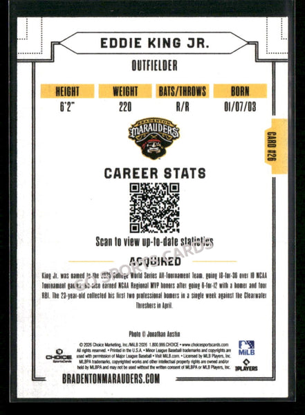 2026 Bradenton Marauders Eddie King Jr