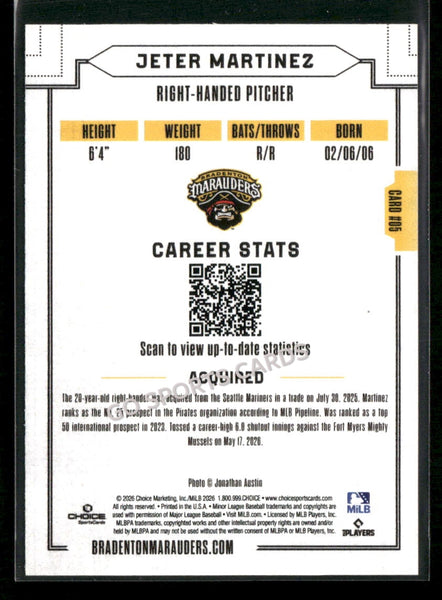 2026 Bradenton Marauders Jeter Martinez