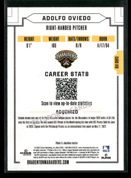 2026 Bradenton Marauders Adolfo Oviedo