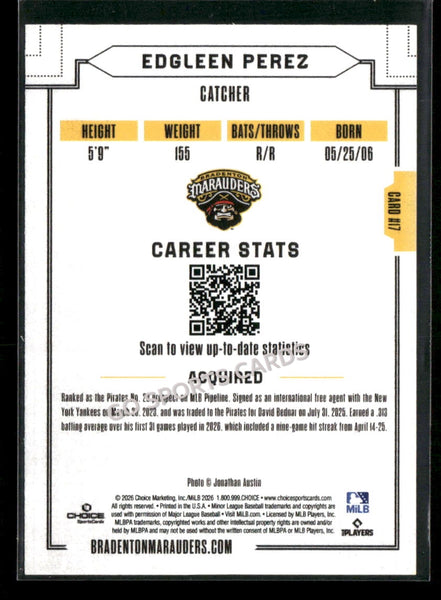 2026 Bradenton Marauders Edgleen Perez