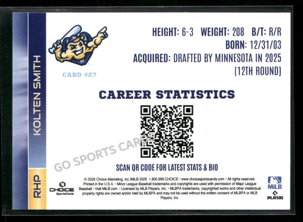 2026 Fort Myers Mighty Mussels Kolten Smith