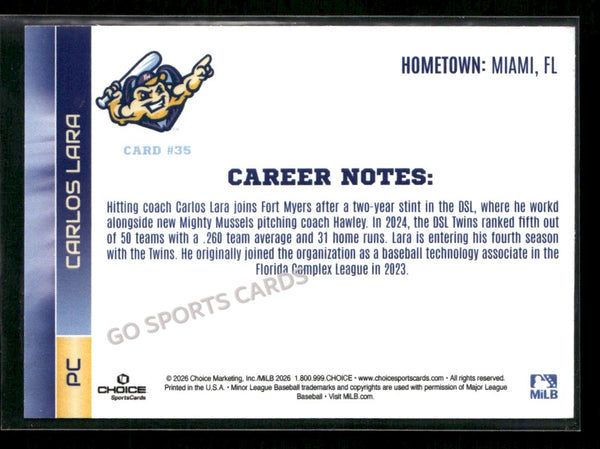 2026 Fort Myers Mighty Mussels Carlos lara