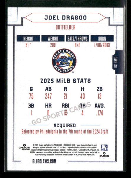 2026 Jersey Shore BlueClaws Joel Dragoo