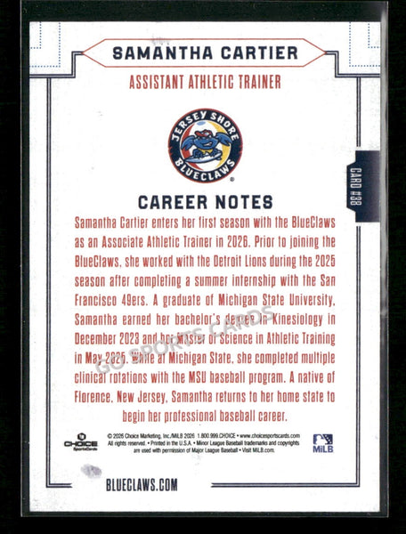 2026 Jersey Shore BlueClaws Samantha Cartier