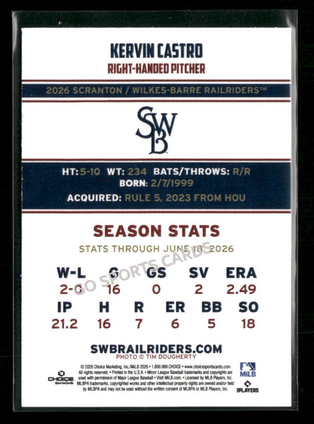 2026 Scranton Wilkes Barre RailRiders Kervin Castro