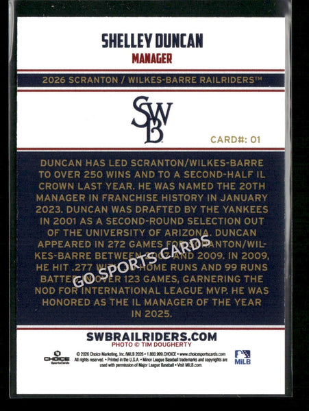 2026 Scranton Wilkes Barre RailRiders Shelley Duncan
