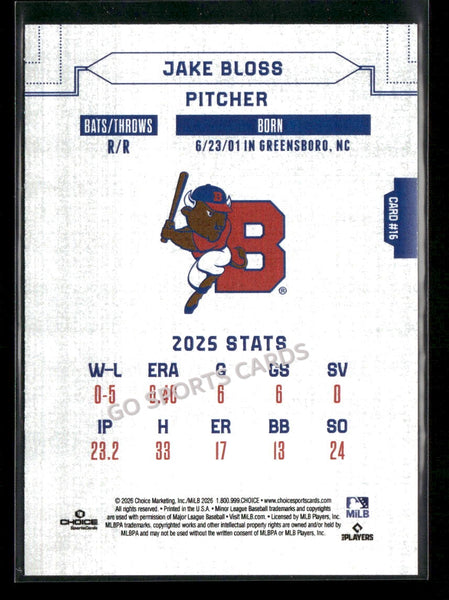 2026 Buffalo Bisons Jake Bloss