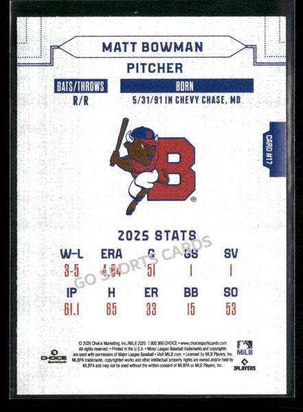 2026 Buffalo Bisons Matt Bowman