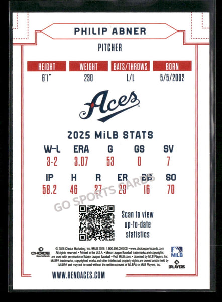 2026 Reno Aces Philip Abner