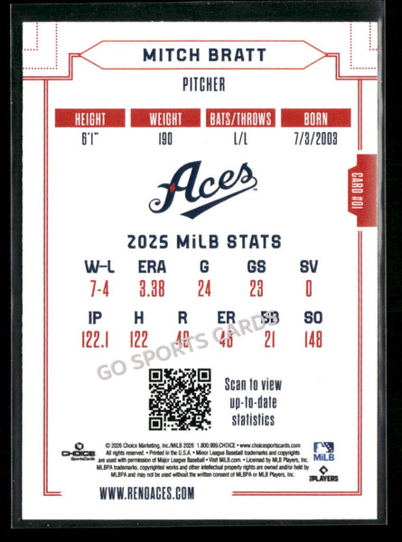 2026 Reno Aces Mitch Bratt