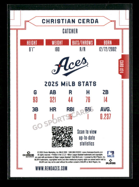 2026 Reno Aces Christian Cerda