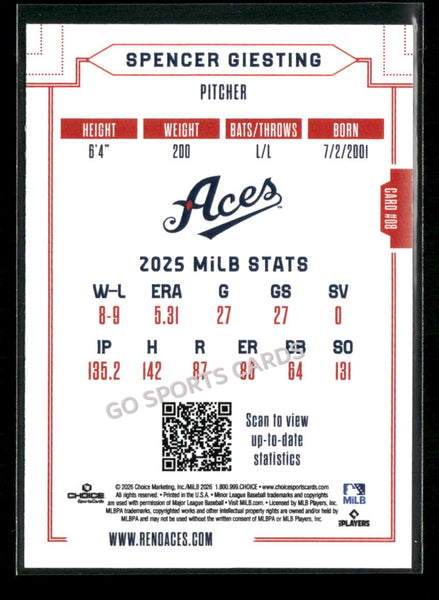 2026 Reno Aces Spencer Giesting