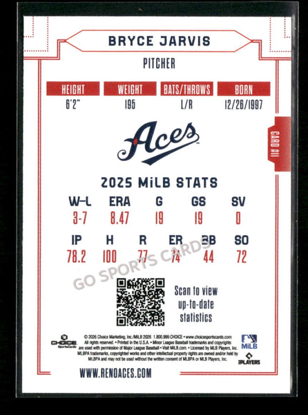 2026 Reno Aces Bryce Jarvis