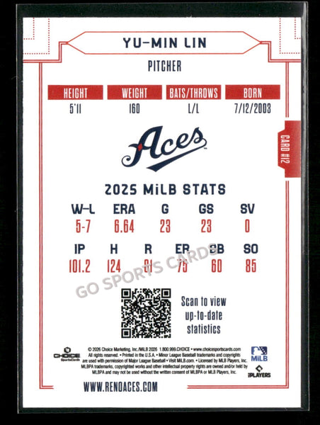 2026 Reno Aces Yu Min Lin