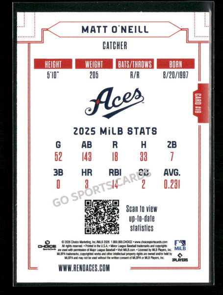 2026 Reno Aces Matt O'Neill