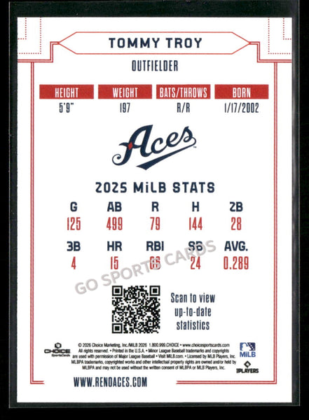 2026 Reno Aces Tommy Troy