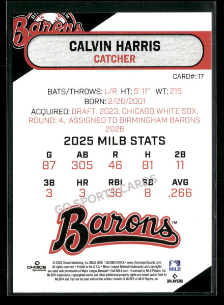 2026 Birmingham Barons Calvin Harris