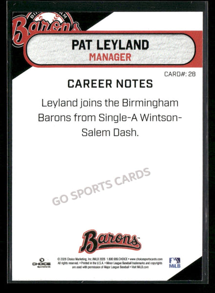 2026 Birmingham Barons Pat Leyland