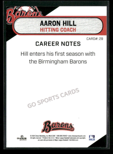 2026 Birmingham Barons Aaron Hill