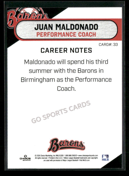2026 Birmingham Barons Juan Maldonado
