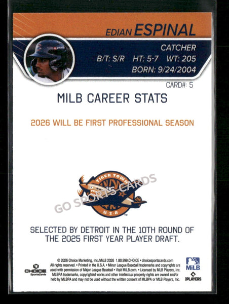 2026 Lakeland Flying Tigers Edian Espinal