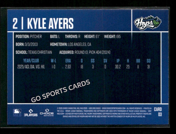 2026 Hillsboro Hops Kyle Ayers