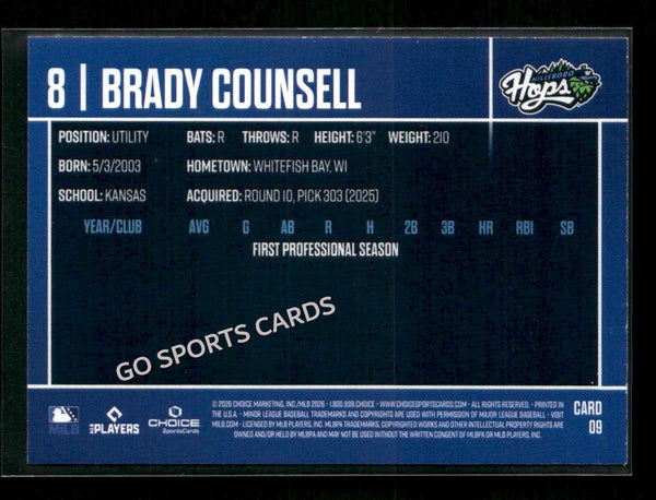 2026 Hillsboro Hops Brady Counsell