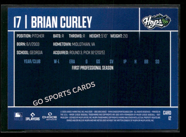 2026 Hillsboro Hops Brian Curley