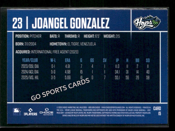 2026 Hillsboro Hops Joangel Gonzalez