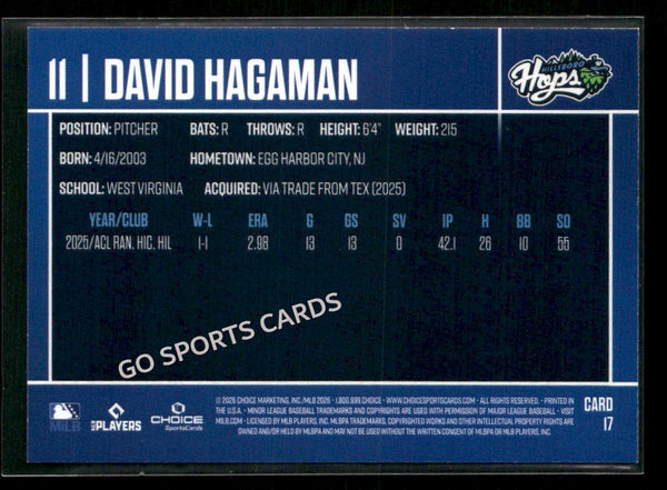 2026 Hillsboro Hops David Hagaman