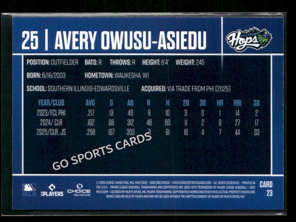 2026 Hillsboro Hops Avery Owusu Asiedu
