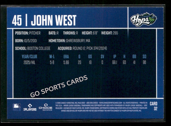 2026 Hillsboro Hops John West