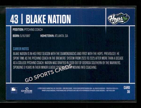 2026 Hillsboro Hops Blake Nation