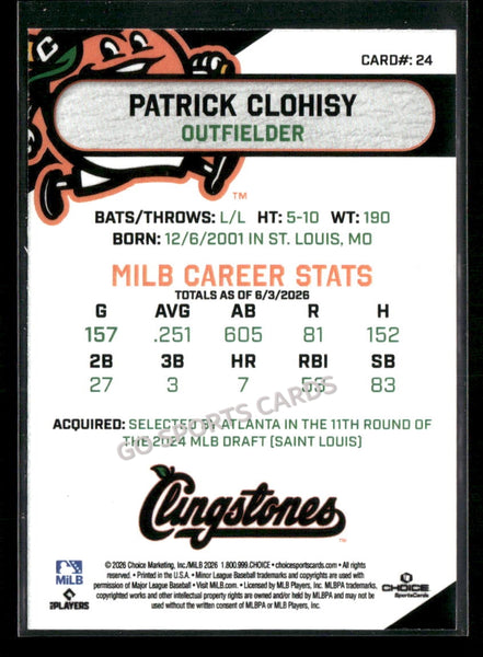 2026 Columbus Clingstones Patrick Clohisy