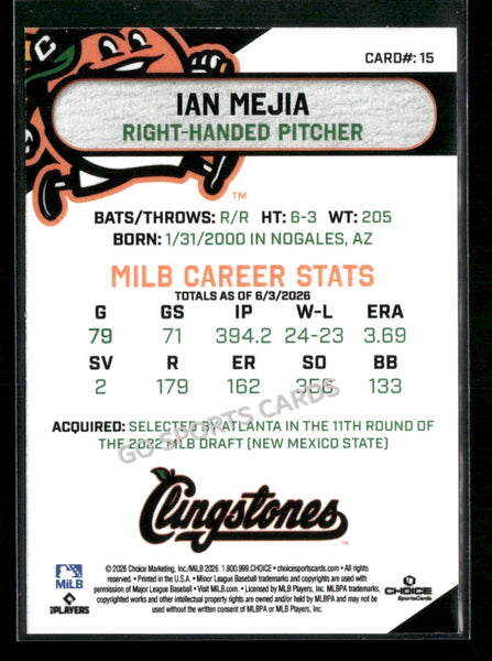 2026 Columbus Clingstones Ian Mejia