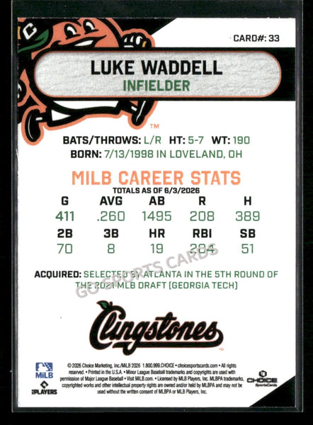 2026 Columbus Clingstones Luke Waddell