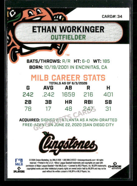 2026 Columbus Clingstones Ethan Workinger