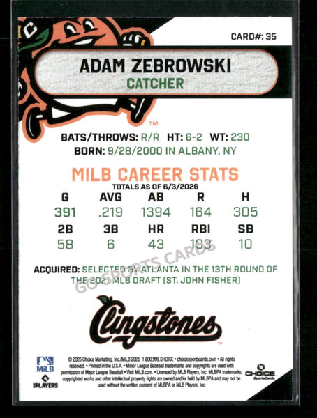 2026 Columbus Clingstones Adam Zebrowski