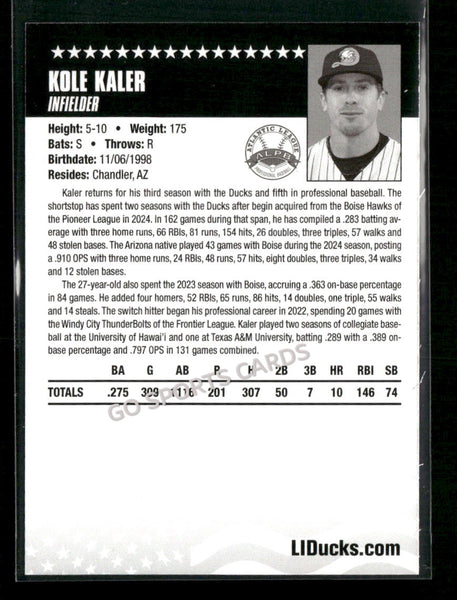 2026 Long Island Ducks Kole Kaler
