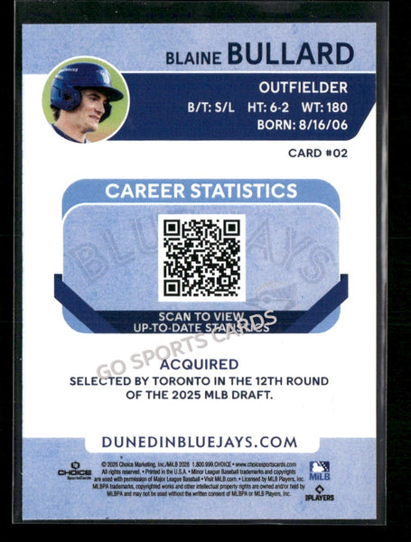 2026 Dunedin Blue Jays Blaine Bullard