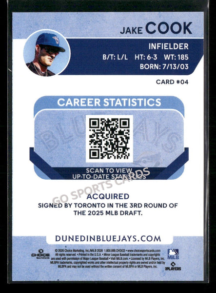 2026 Dunedin Blue Jays Jake Cook