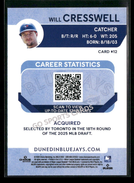 2026 Dunedin Blue Jays Will Cresswell